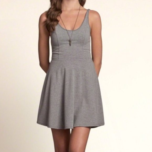 HOLLISTER Grey Skater Dress - Picture 1 of 8